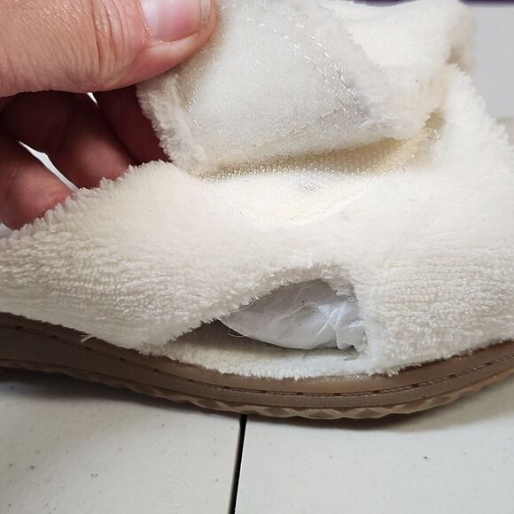 David Tate Women's 12W Bone Terry Cloth Slides - New - Picture 7 of 7